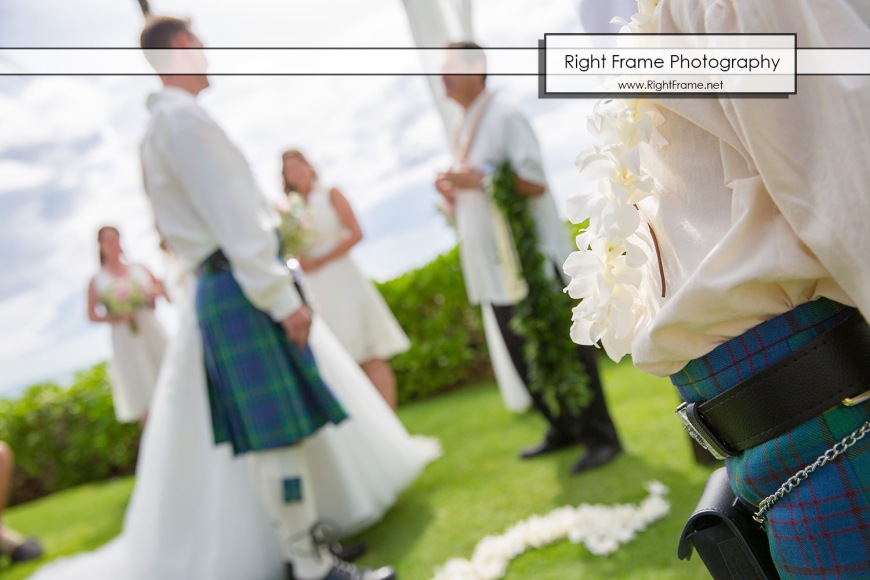 Scottish Wedding in Hawaii Paradise Cove Luau Imu Gardens
