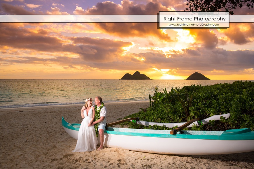 Sunrise Lanikai Beach Wedding Photos Oahu Hawaii
